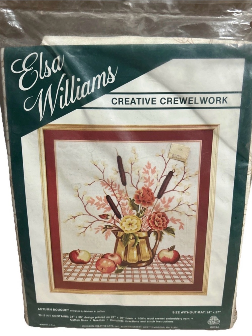 Elsa Williams Autumn Bouquet crewel kit sealed